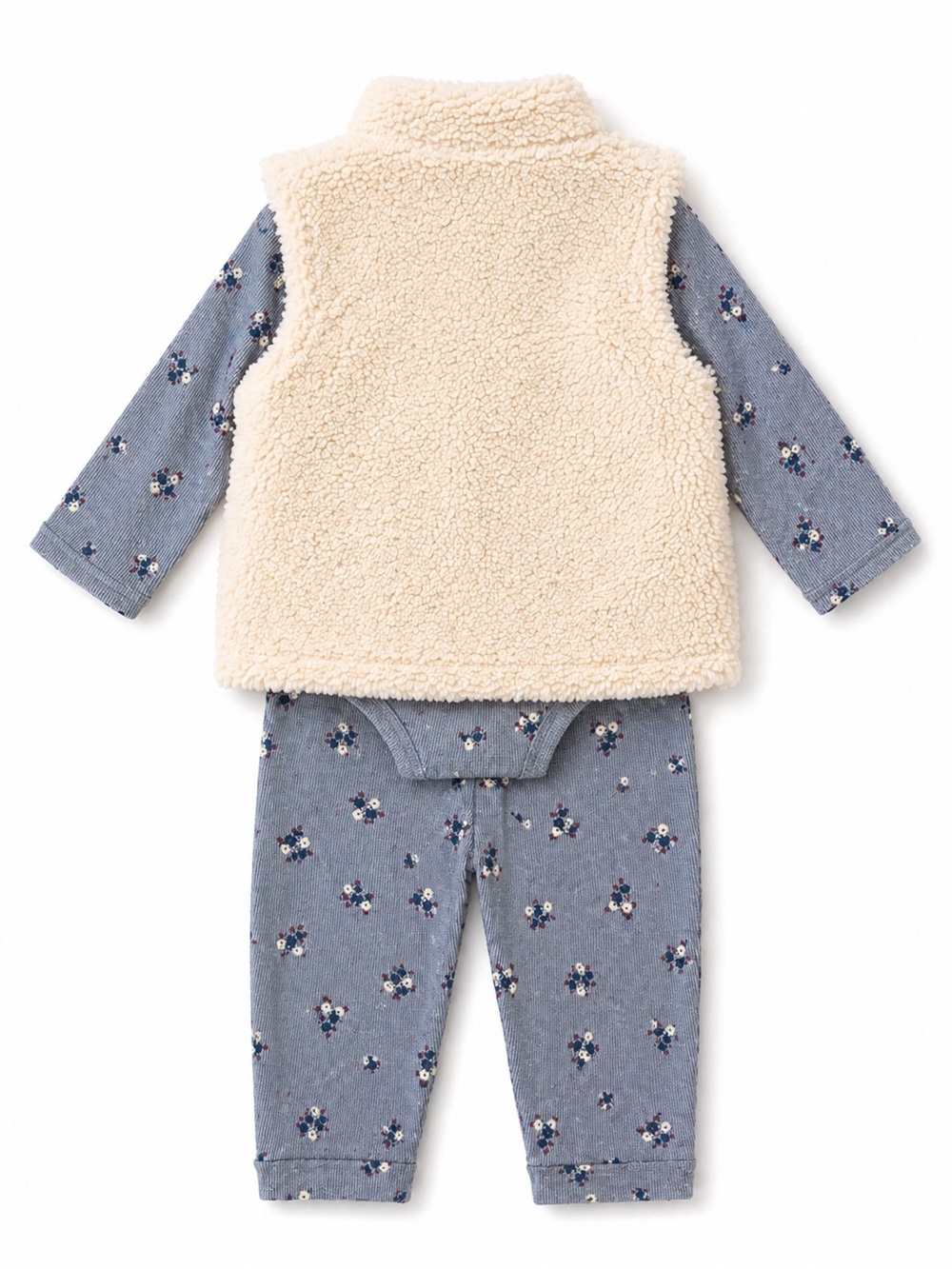 Carter’s 18M Baby Girl Outfit NWT 3 Piece Sherpa Vest Set Cozy Fall Winter Gift - Picture 4 of 5